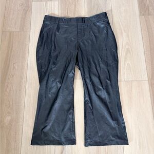 SPANX Black Faux Leather-Look Pants plus size